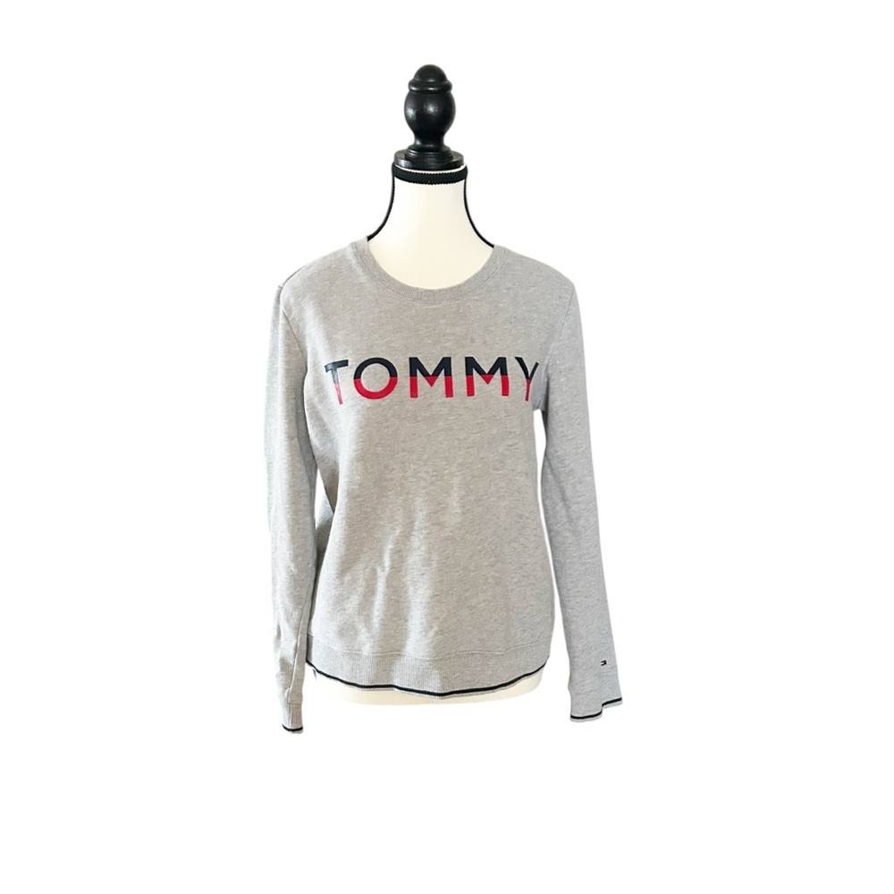 Tommy Hilfiger Gray Crewneck Sweatshirt Cotton-Blend Fall/Winter